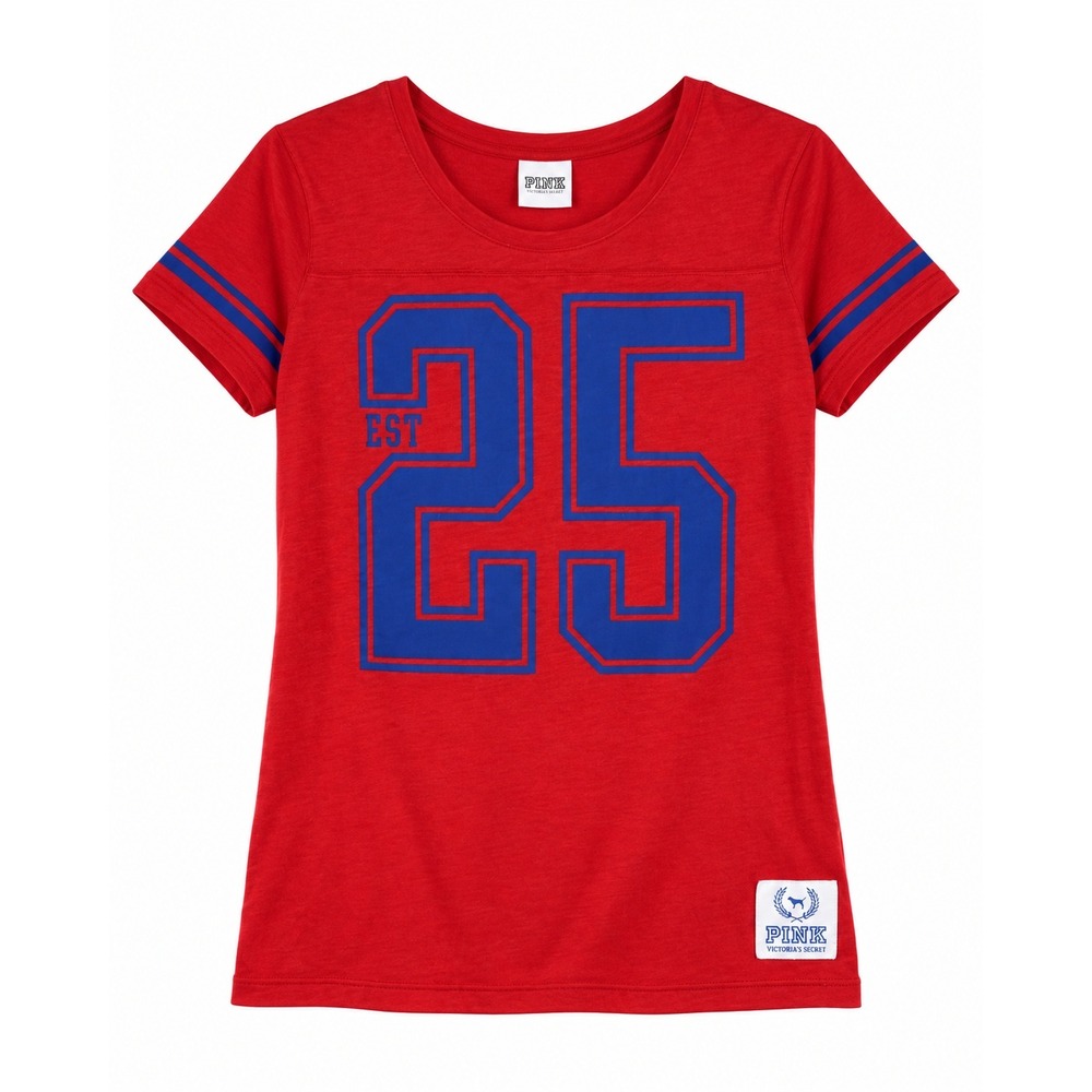 Victorias Secret PINK New York Giants NFL T-Shirt Red Blue Jersey Style Large
